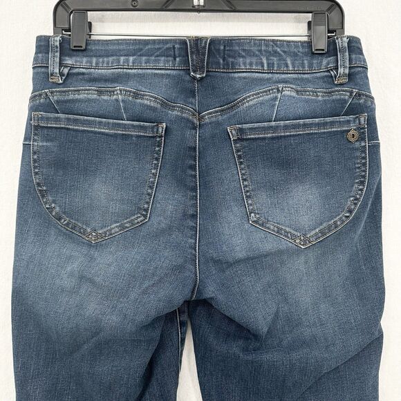 Democracy Jeans Womens 8 Ab Solution Ankle Skimmer Blue Denim Distress *Flaw - Picture 5 of 12